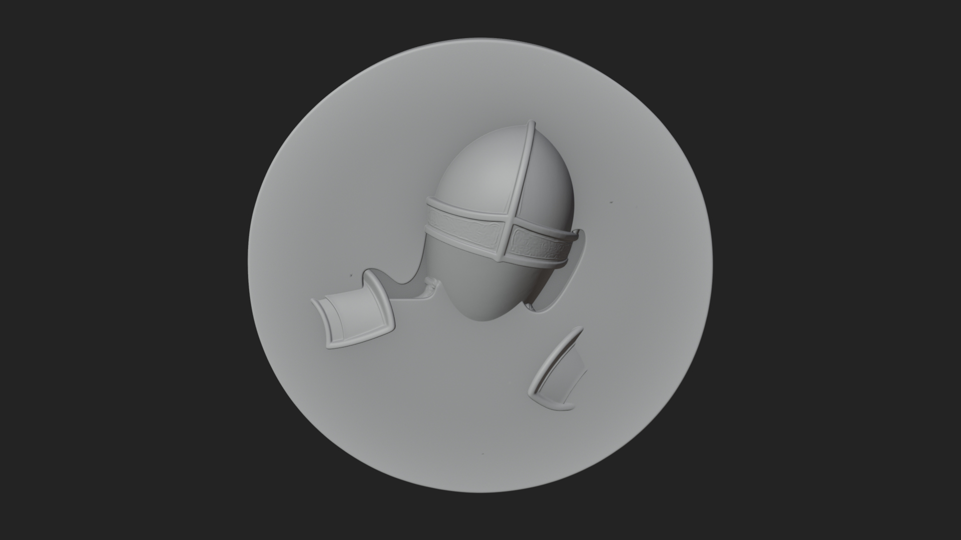 Armored Maiden Oval Plaque Design 3 3D Print Model 3D Model
