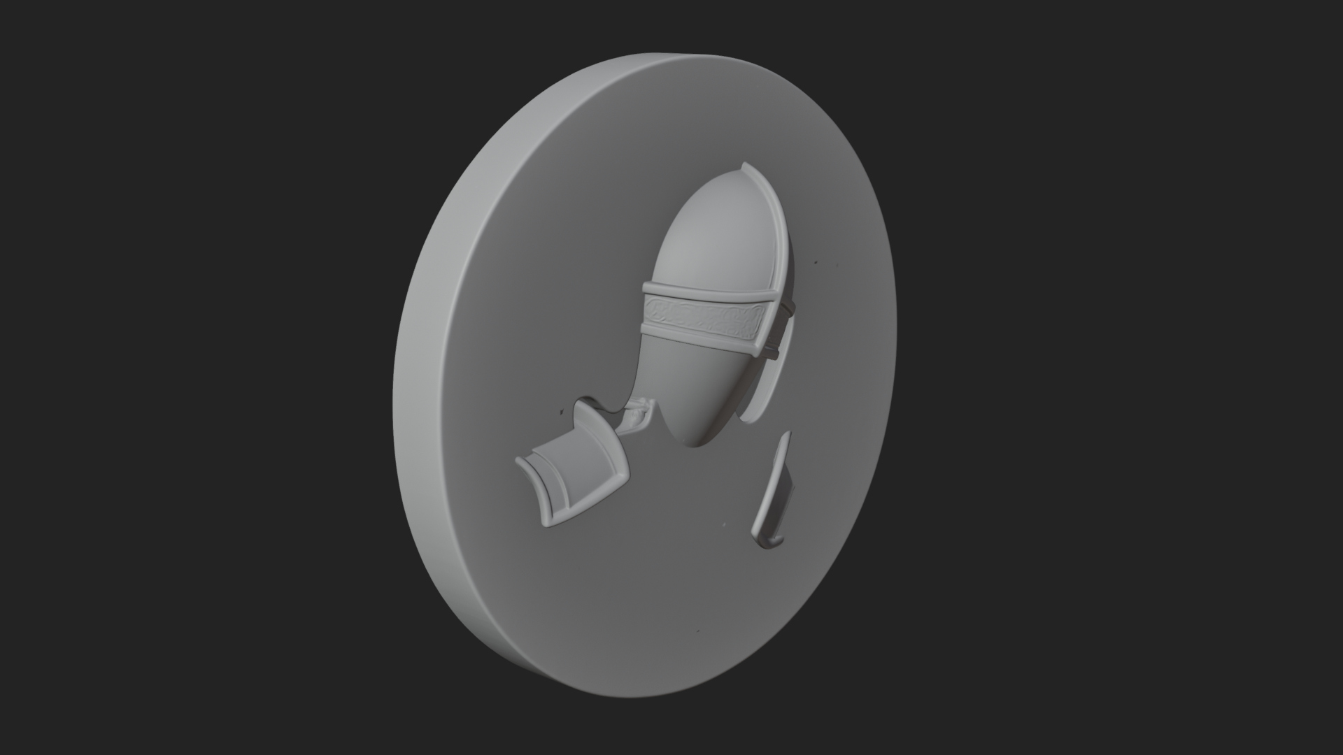 Armored Maiden Oval Plaque Design 3 3D Print Model 3D Model