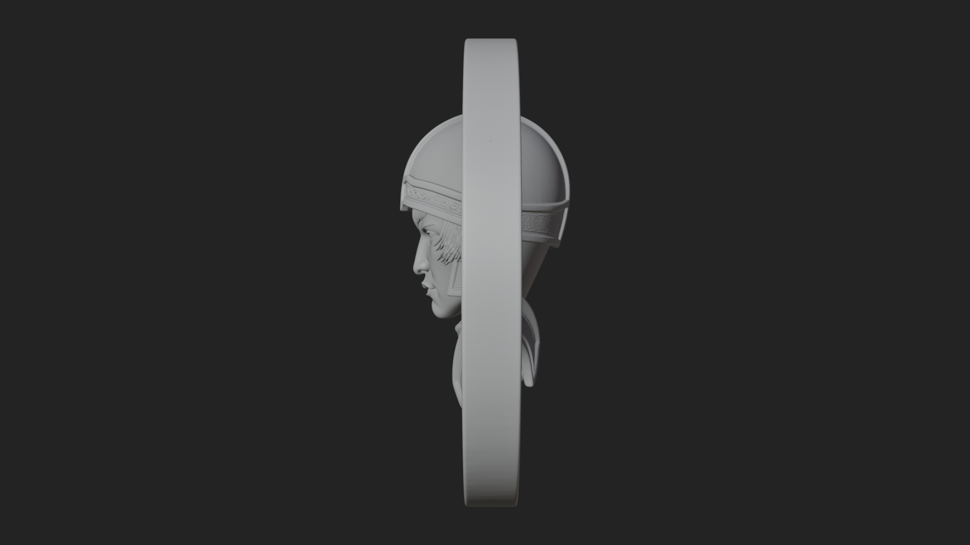 Armored Maiden Oval Plaque Design 3 3D Print Model 3D Model