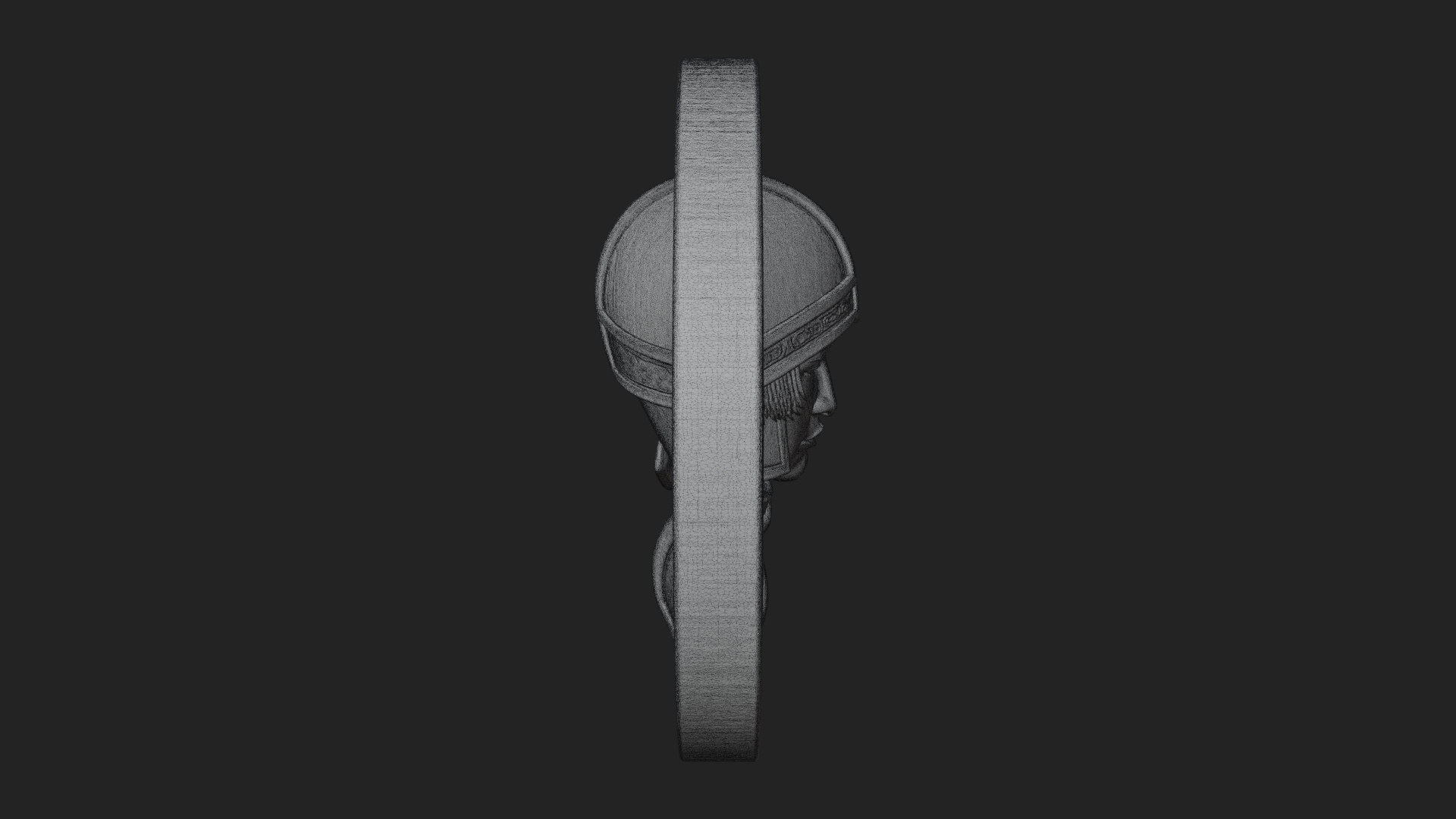 Armored Maiden Oval Plaque Design 3 3D Print Model 3D Model