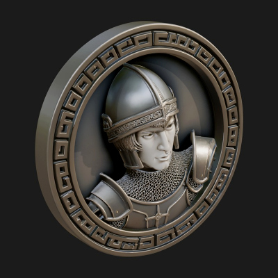 Armored Maiden Oval Plaque Design 3 3D Print Model