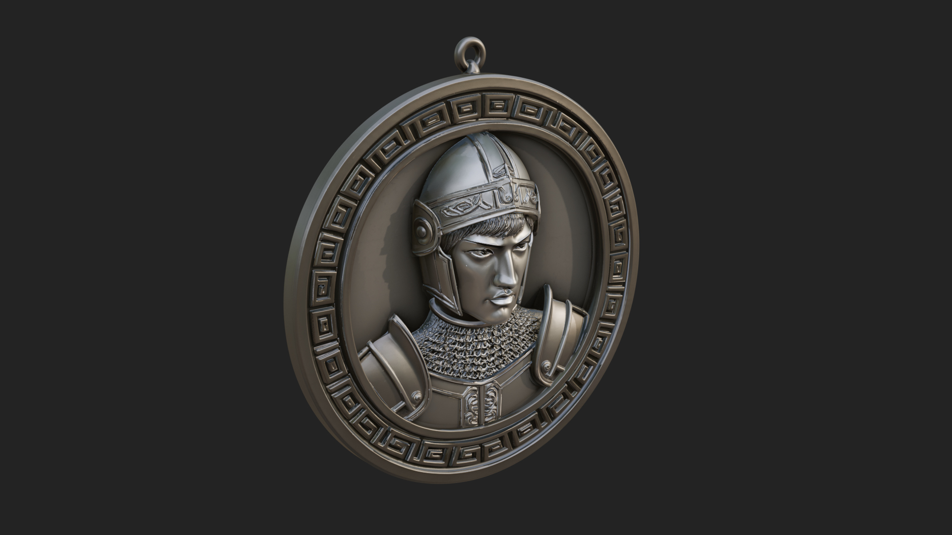 Armored Maiden Oval Plaque Design 4 3D Print Model 3D Model