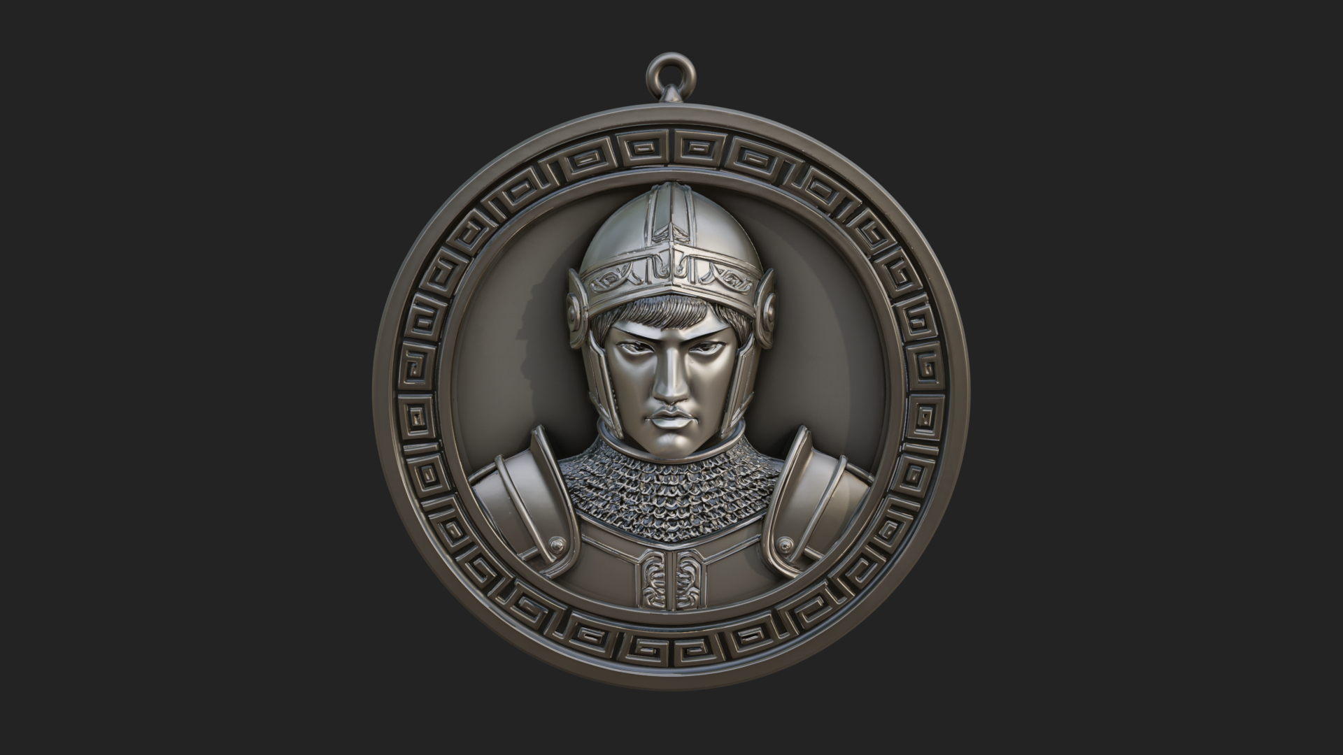 Armored Maiden Oval Plaque Design 4 3D Print Model 3D Model