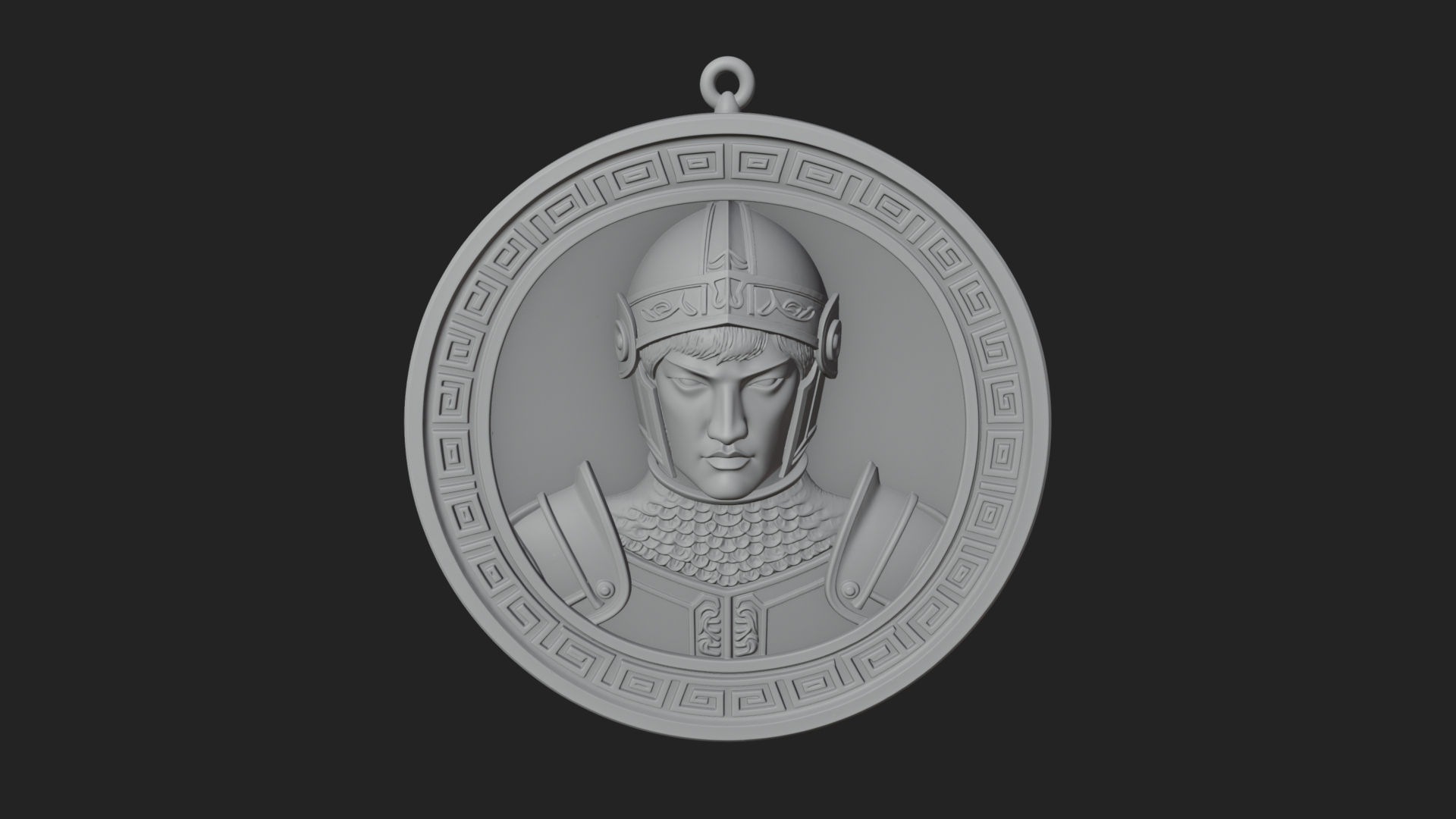 Armored Maiden Oval Plaque Design 4 3D Print Model 3D Model