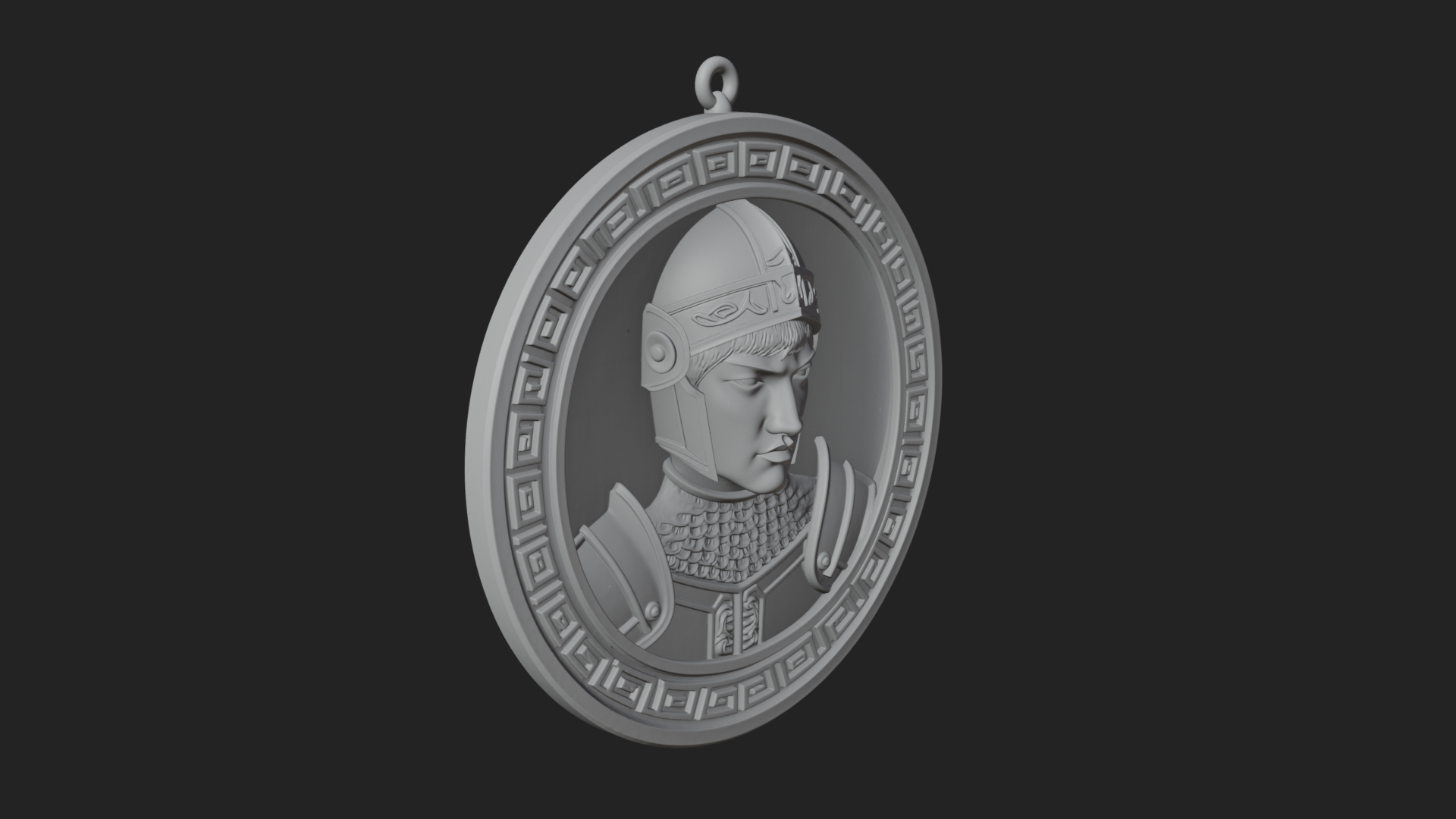 Armored Maiden Oval Plaque Design 4 3D Print Model 3D Model