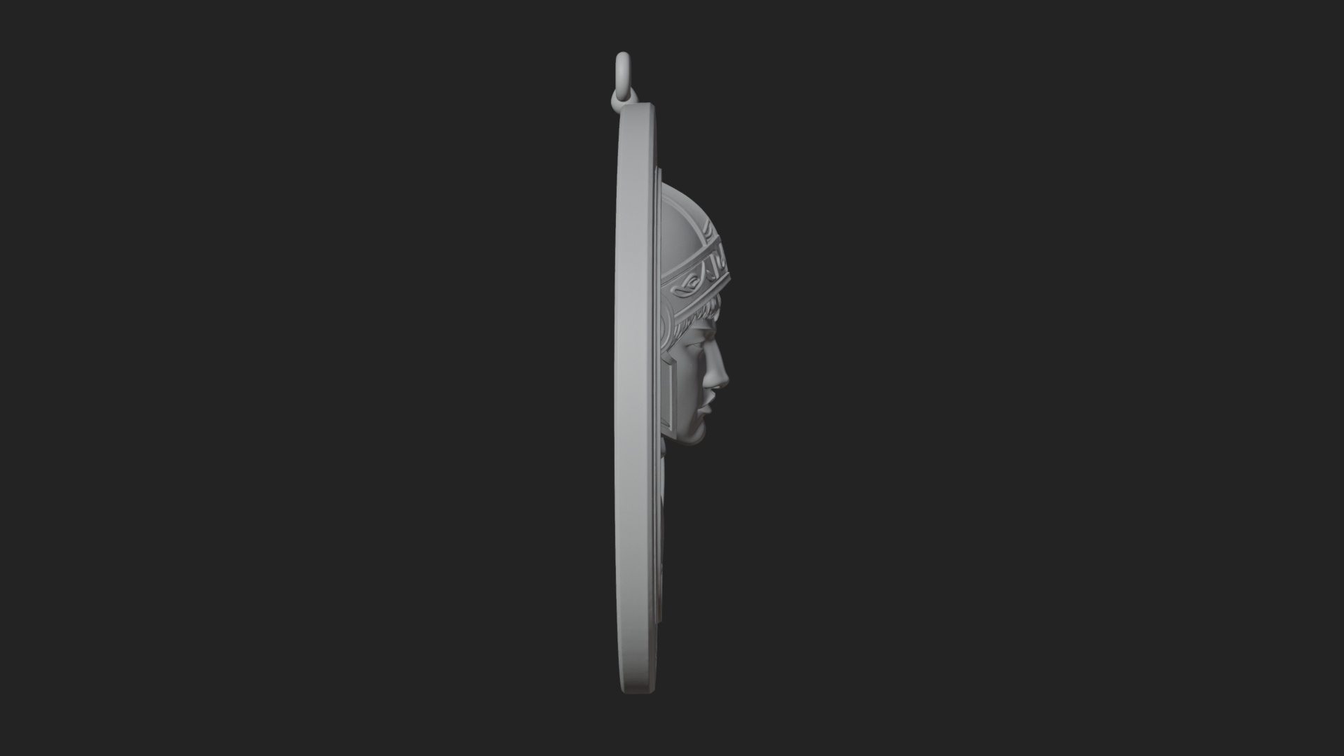Armored Maiden Oval Plaque Design 4 3D Print Model 3D Model