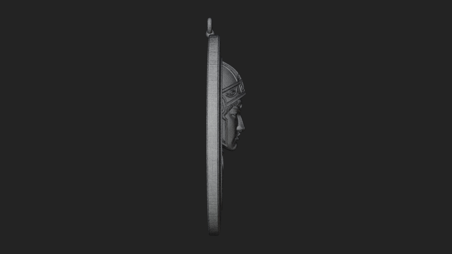 Armored Maiden Oval Plaque Design 4 3D Print Model 3D Model