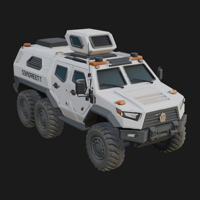 Armored Security Truck Model Design 1 3D Print Model