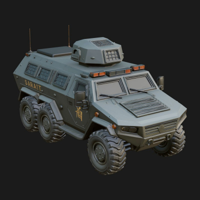 Armored Security Truck Model Design 12 3D Print Model