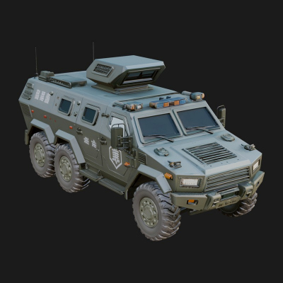 Armored Security Truck Model Design 14 3D Print Model