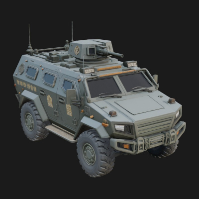 Armored Security Truck Model Design 17 3D Print Model