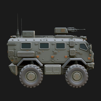 Armored Security Truck Model Design 18 3D Print Model