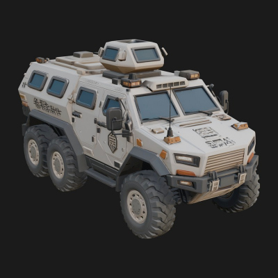 Armored Security Truck Model Design 19 3D Print Model