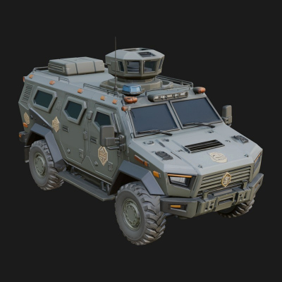 Armored Security Truck Model Design 20 3D Print Model