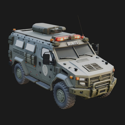 Armored Security Truck Model Design 21 3D Print Model