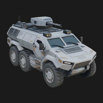 Armored Security Truck Model Design 22 3D Print Model