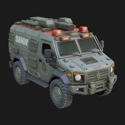 Armored Security Truck Model Design 23 3D Print Model