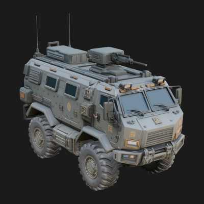 Armored Security Truck Model Design 24 3D Print Model