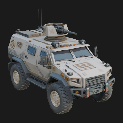Armored Security Truck Model Design 4 3D Print Model