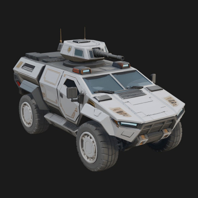 Armored Security Truck Model Design 6 3D Print Model