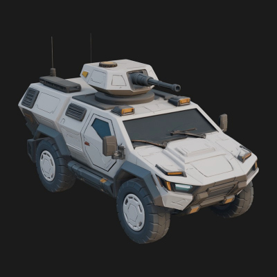 Armored Security Truck Model Design 7 3D Print Model