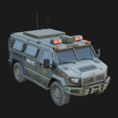 Armored Security Truck Model Design 8 3D Print Model
