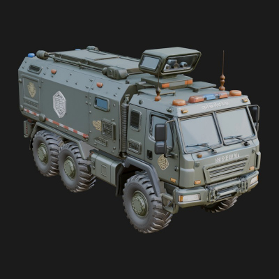 Armored Security Truck Model Design 9 3D Print Model