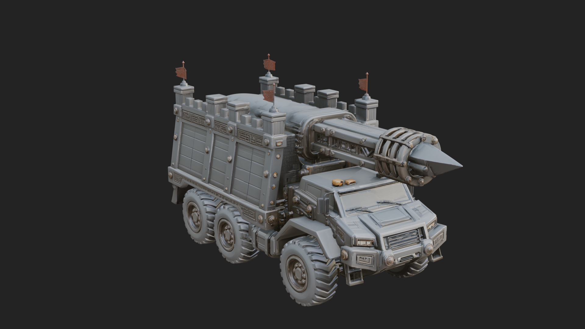 Armored Siege Truck Model Design 1 3D Print Model 3D Model