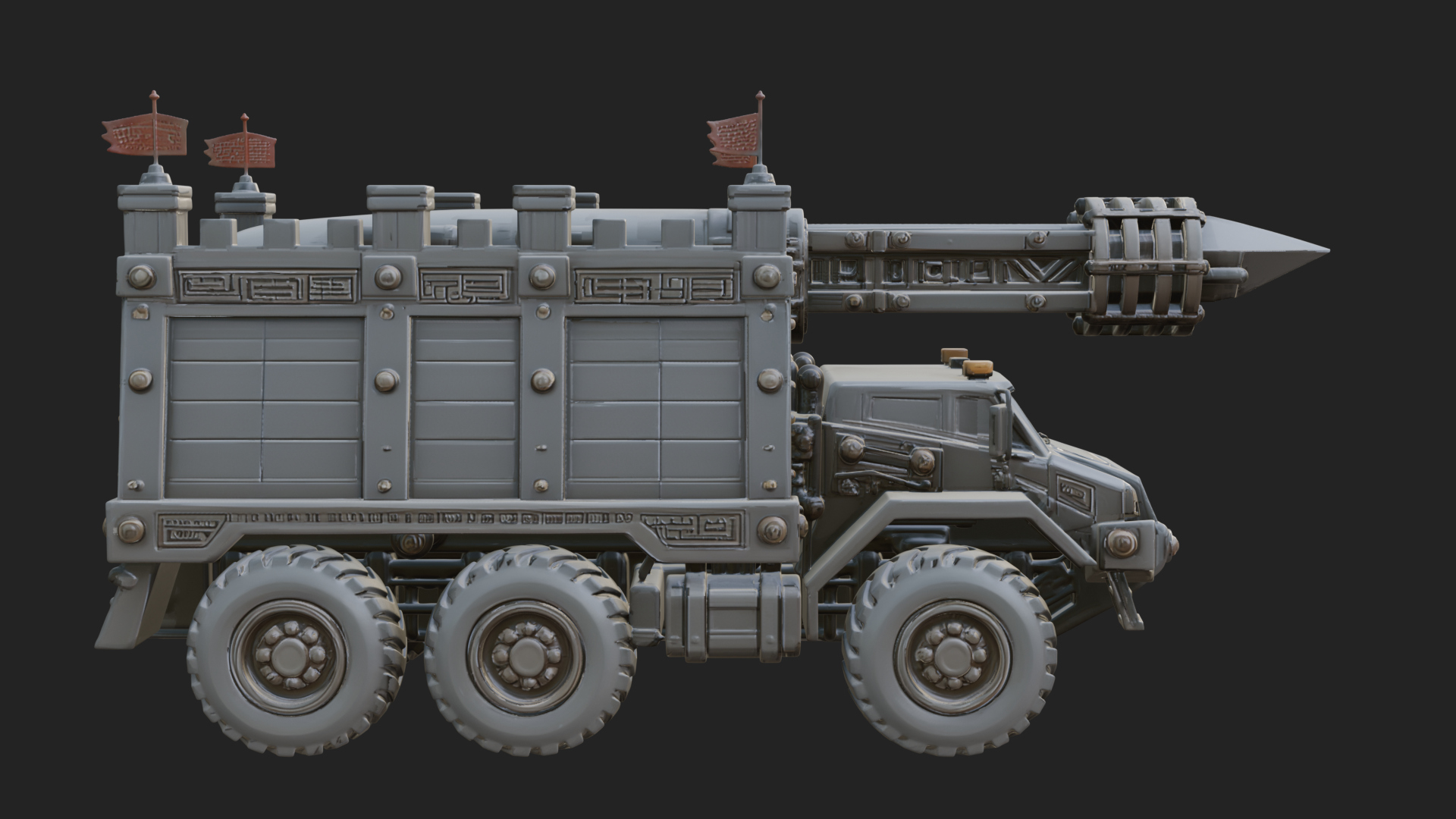 Armored Siege Truck Model Design 1 3D Print Model 3D Model