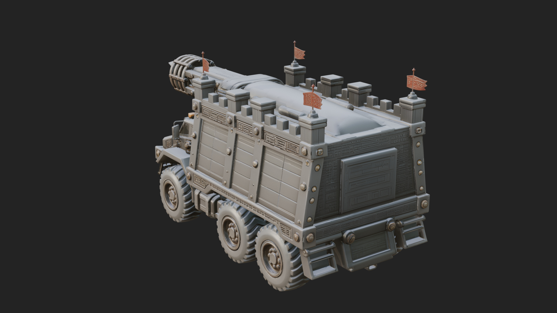 Armored Siege Truck Model Design 1 3D Print Model 3D Model