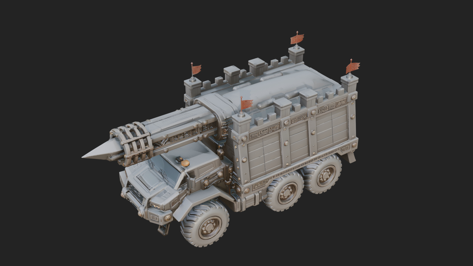 Armored Siege Truck Model Design 1 3D Print Model 3D Model