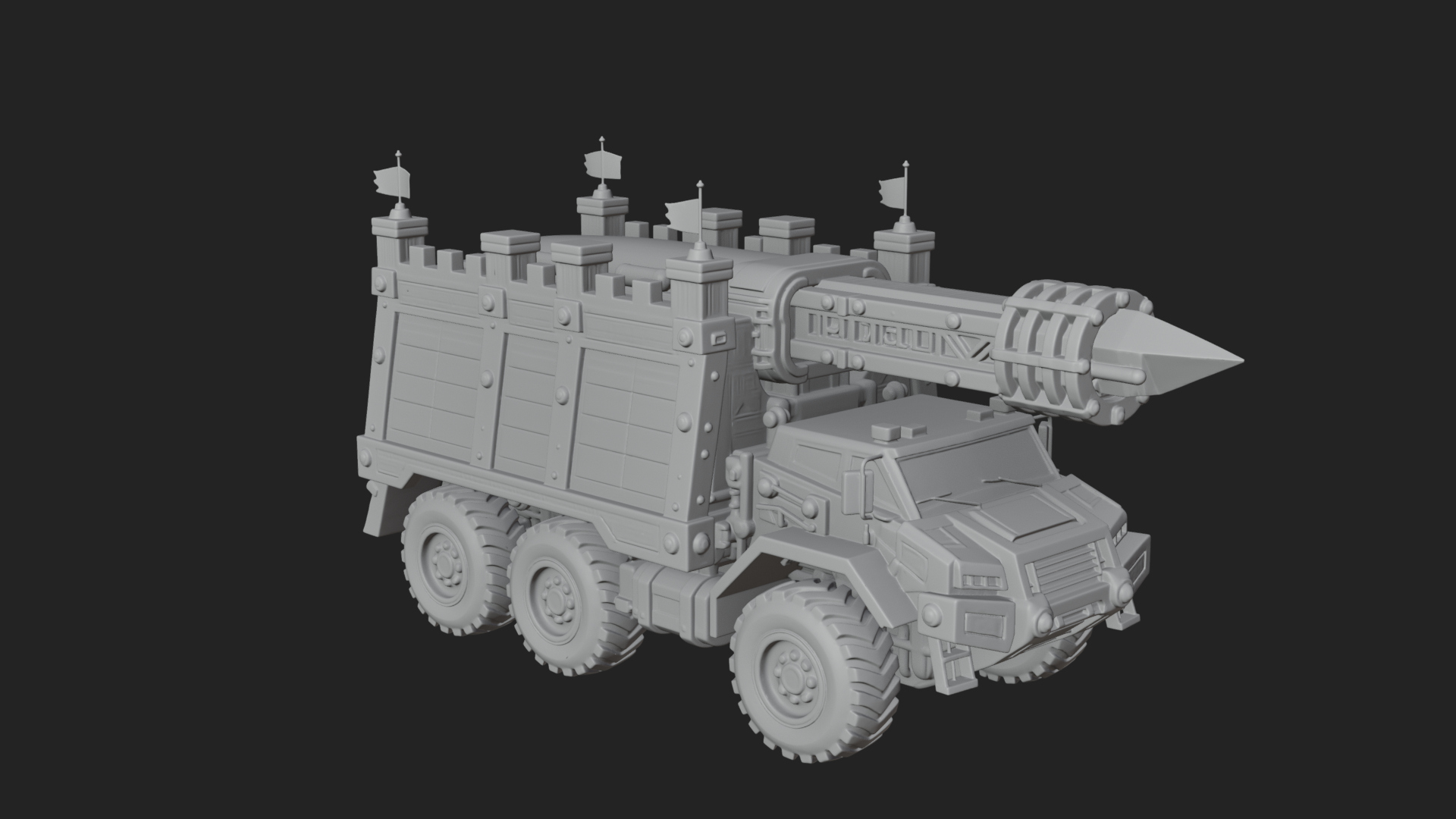 Armored Siege Truck Model Design 1 3D Print Model 3D Model