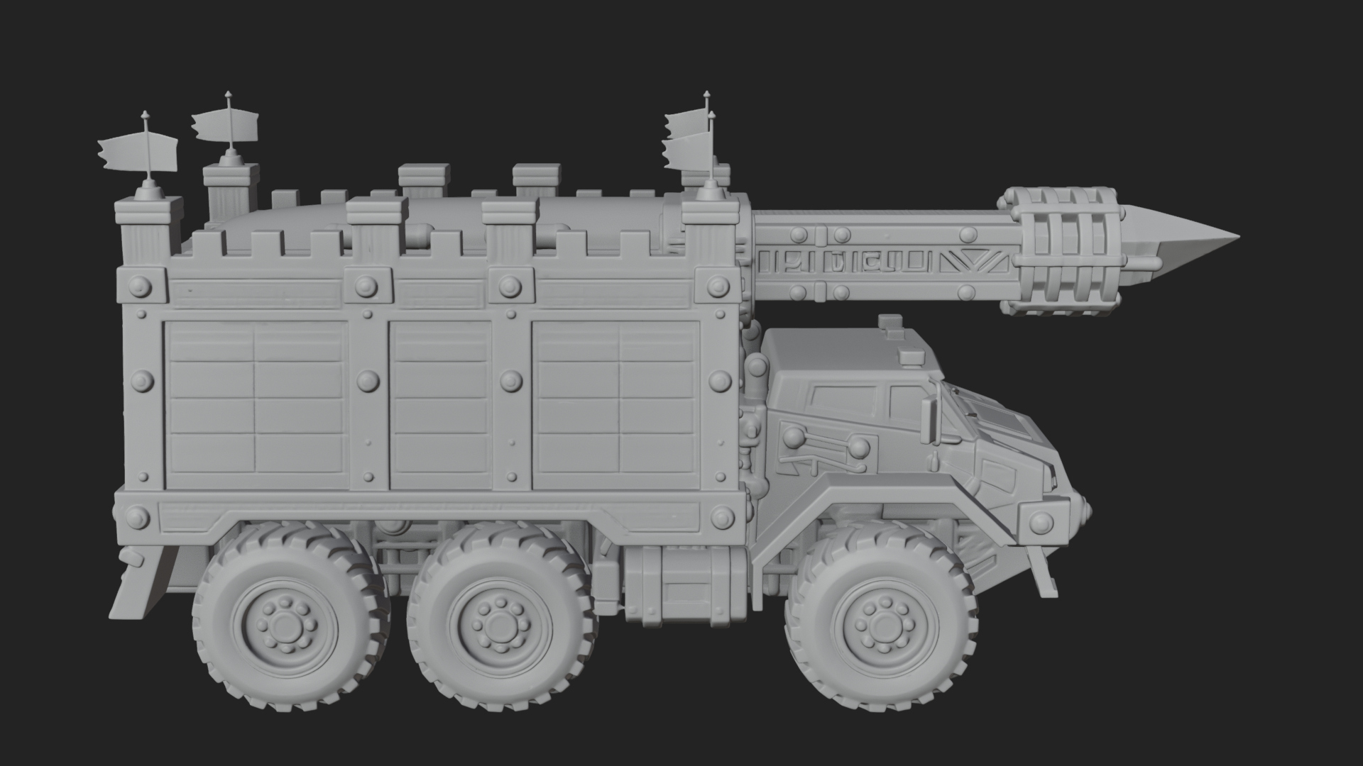 Armored Siege Truck Model Design 1 3D Print Model 3D Model