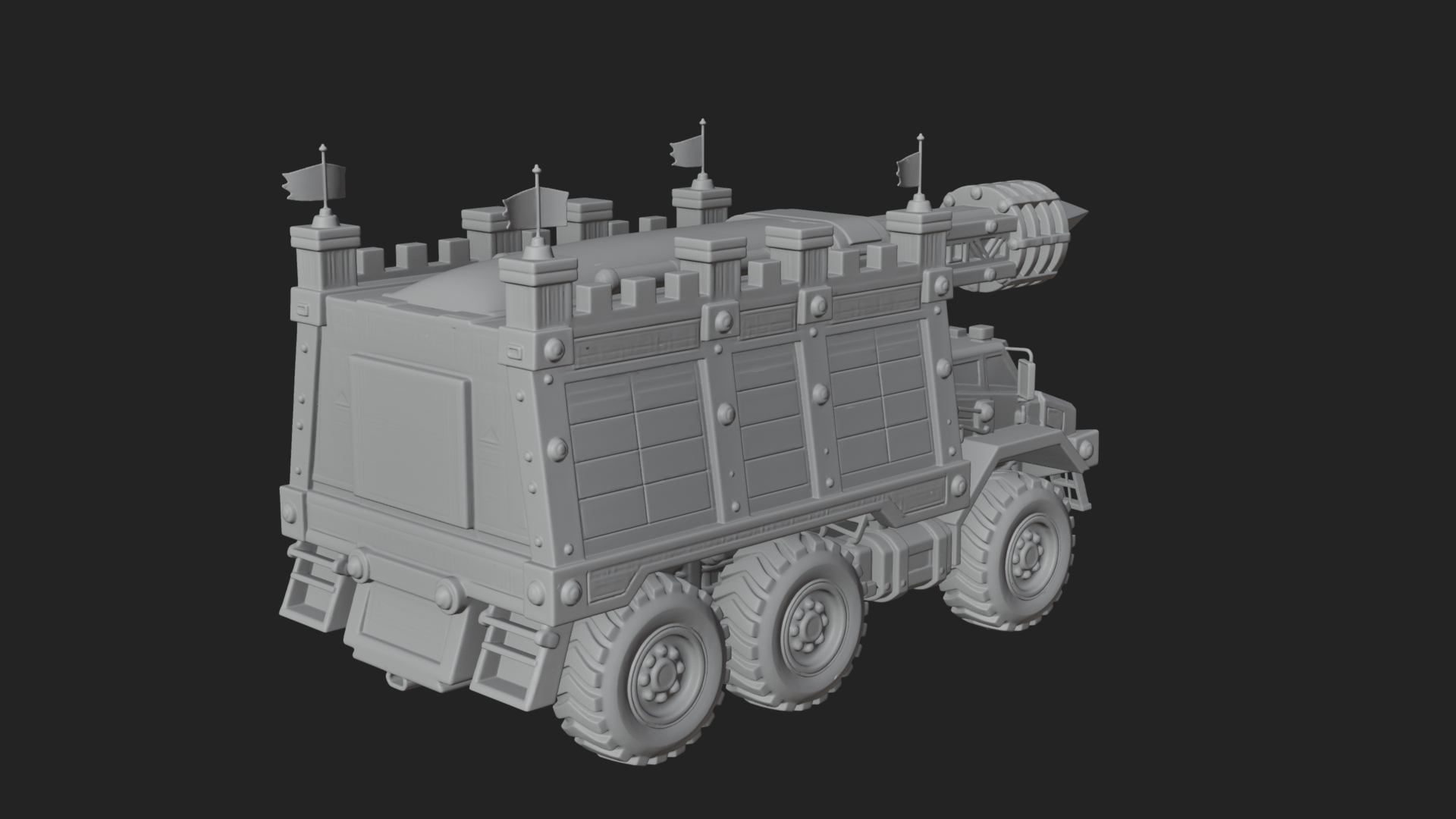 Armored Siege Truck Model Design 1 3D Print Model 3D Model