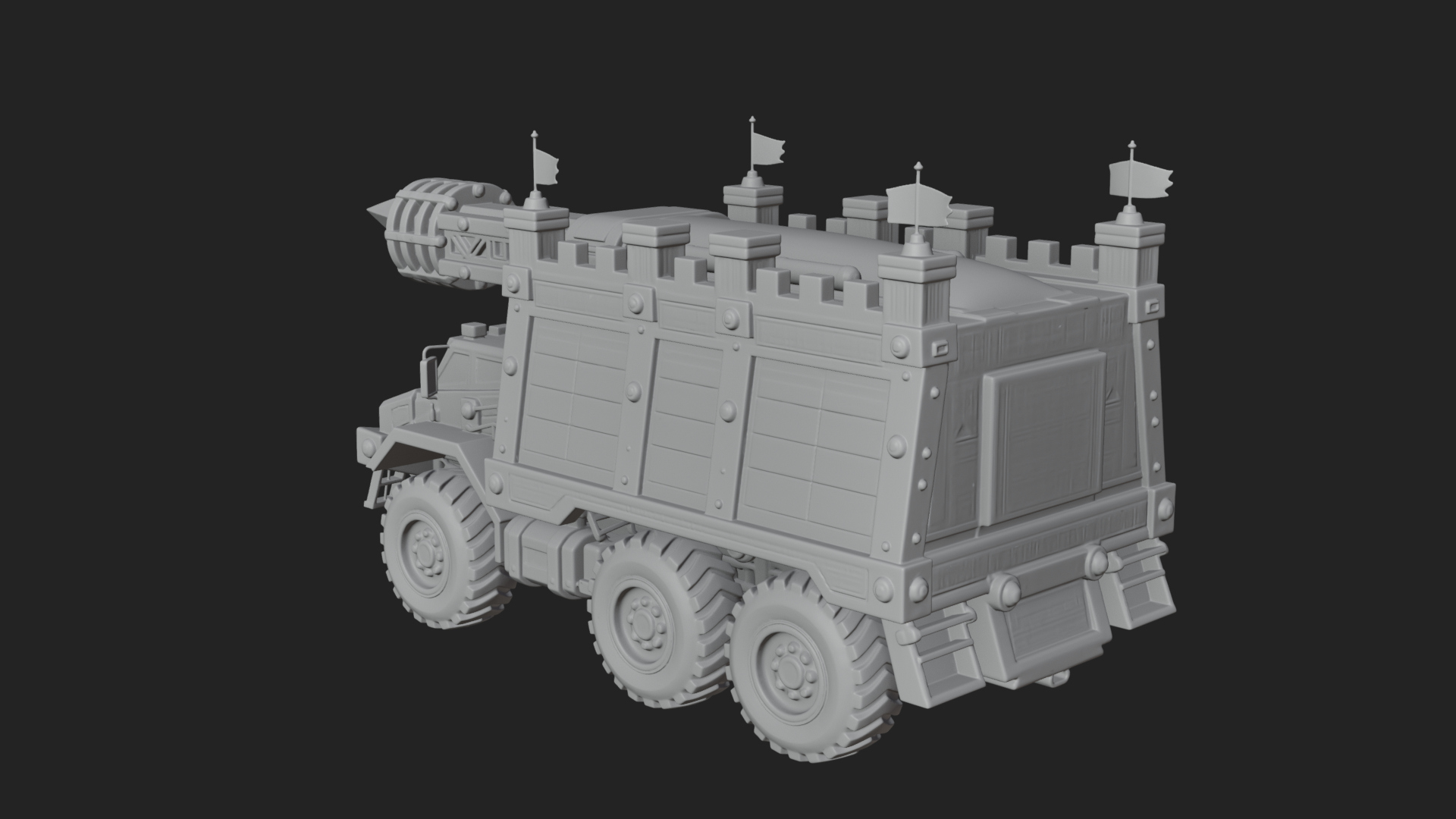 Armored Siege Truck Model Design 1 3D Print Model 3D Model