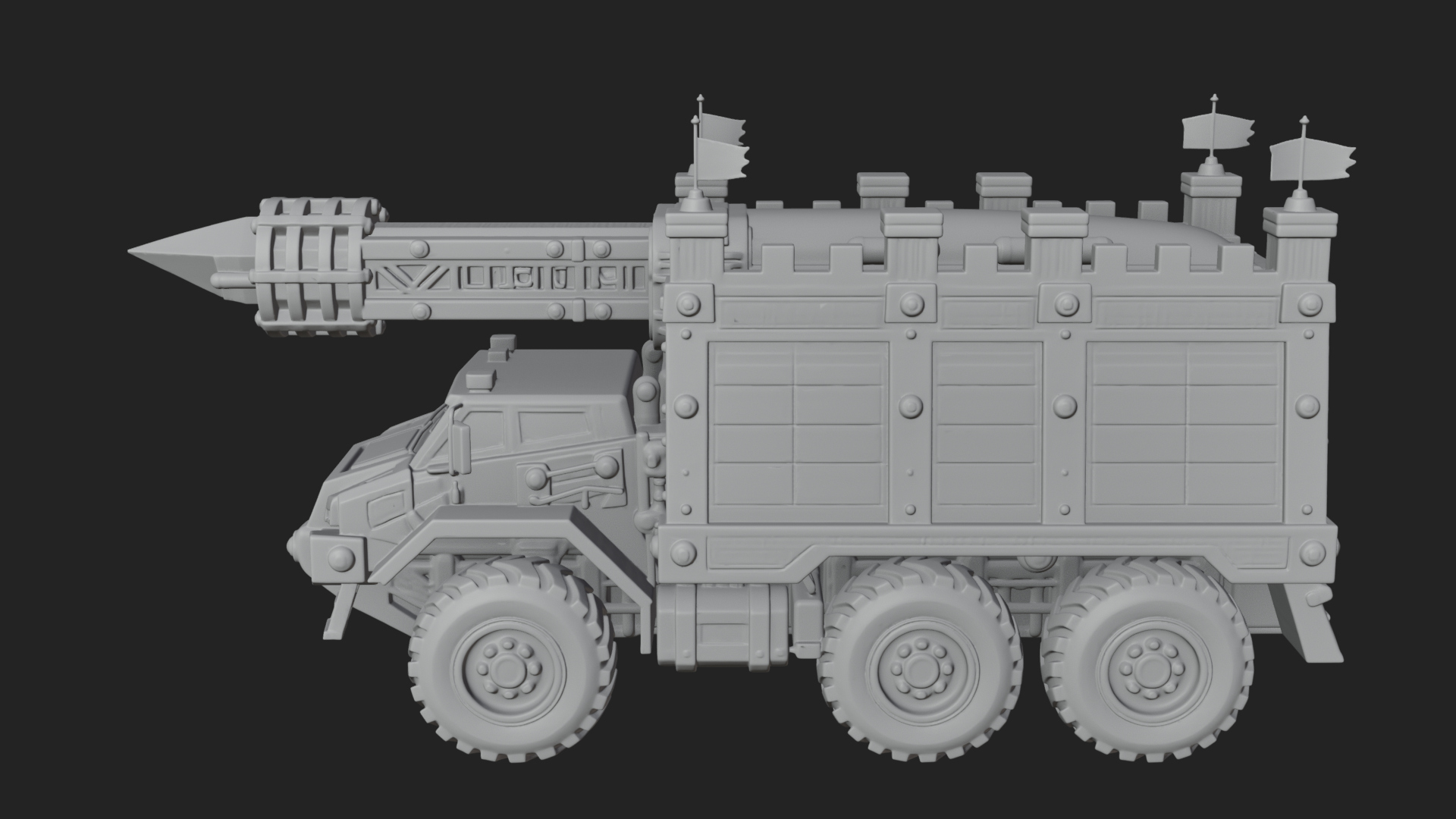 Armored Siege Truck Model Design 1 3D Print Model 3D Model
