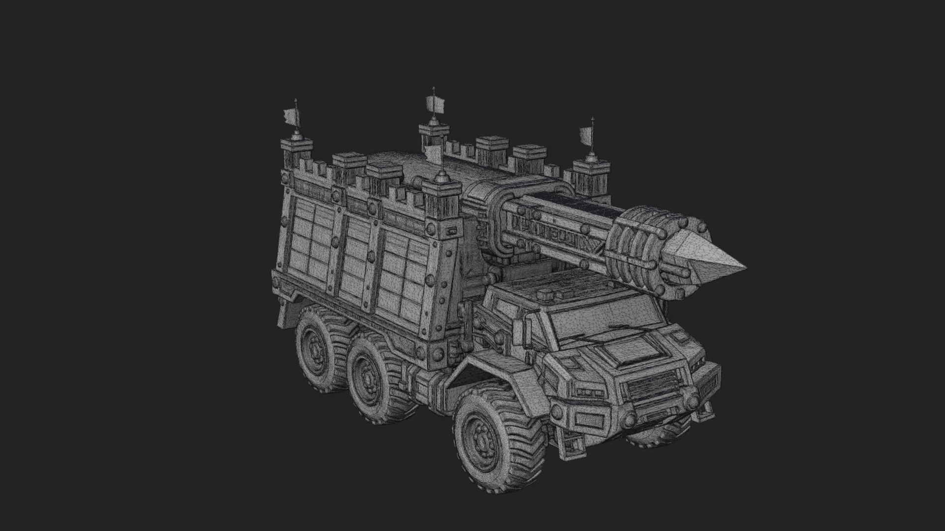 Armored Siege Truck Model Design 1 3D Print Model 3D Model