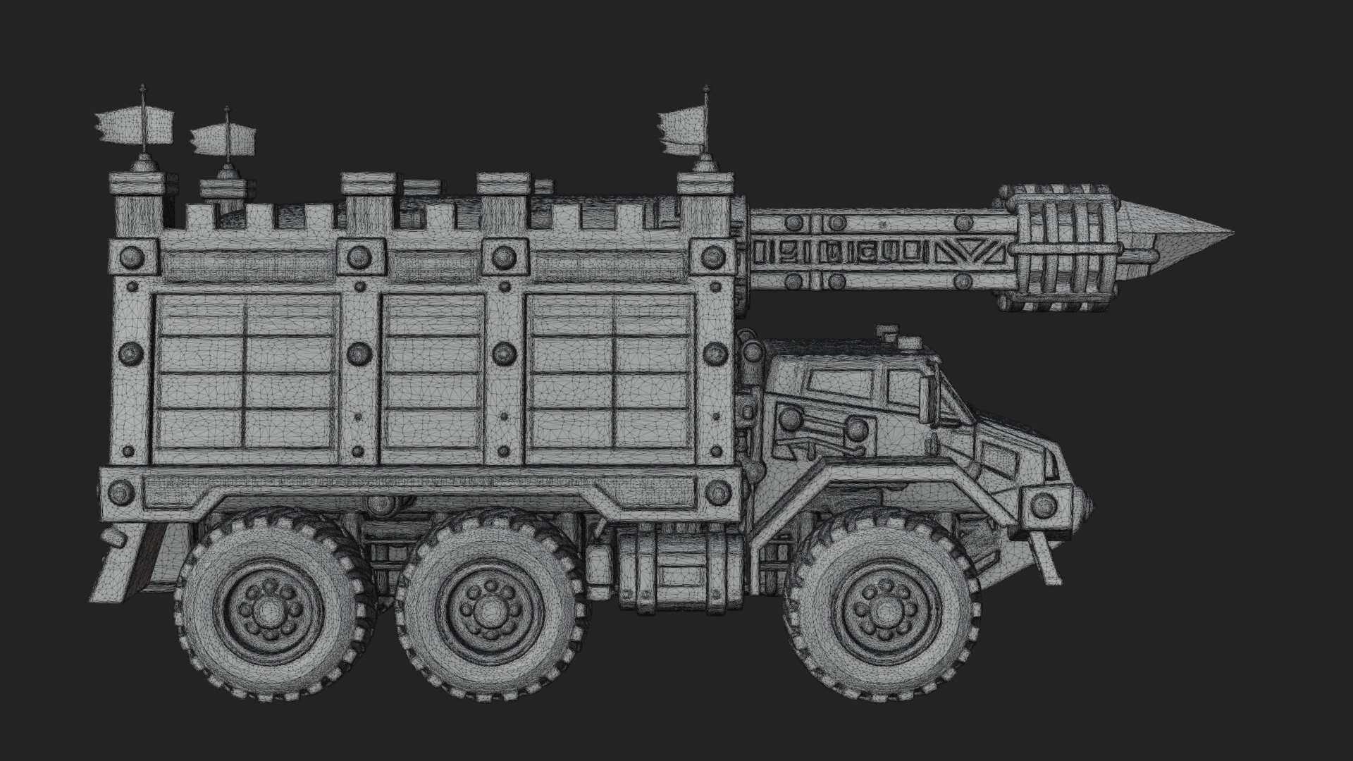 Armored Siege Truck Model Design 1 3D Print Model 3D Model