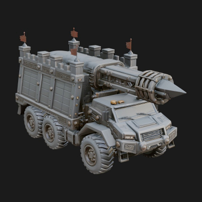 Armored Siege Truck Model Design 1 3D Print Model