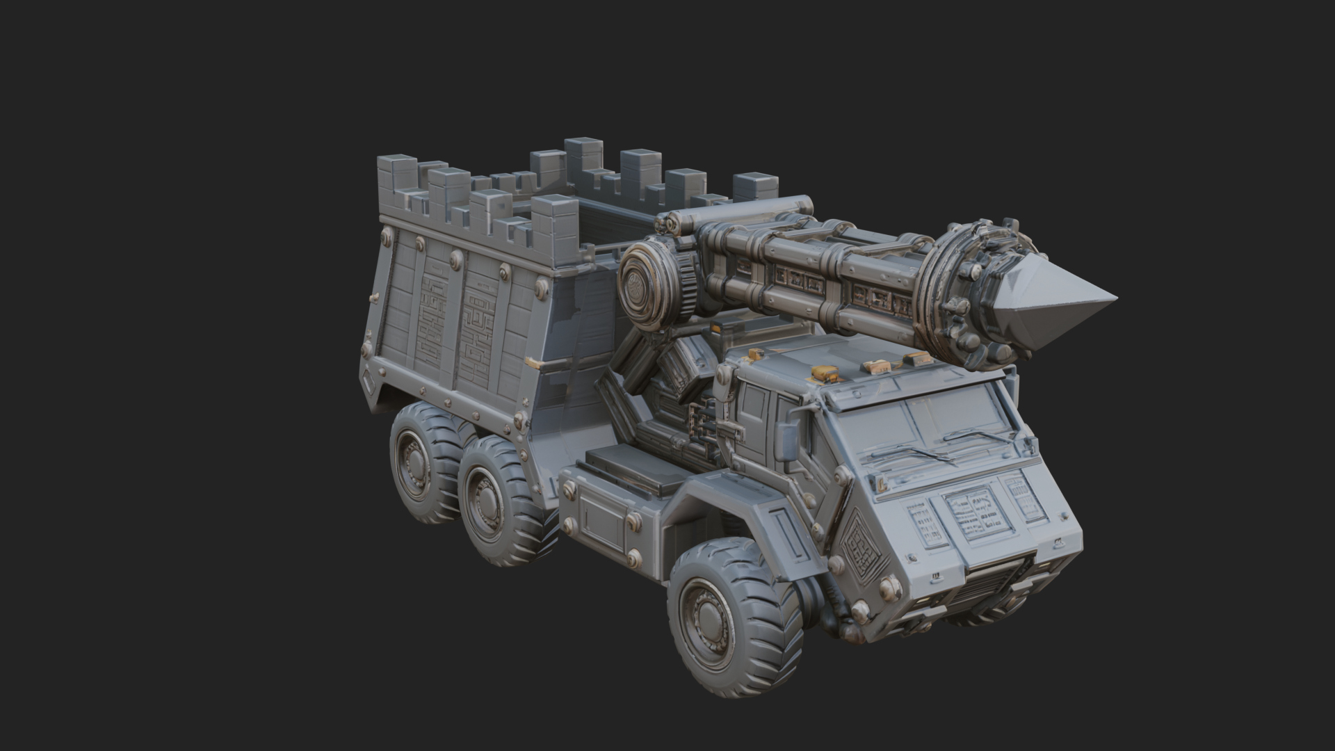 Armored Siege Truck Model Design 2 3D Print Model 3D Model