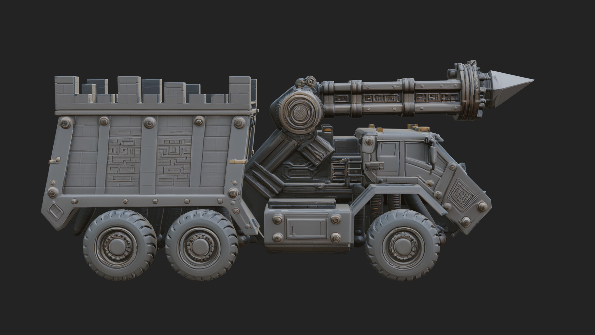 Armored Siege Truck Model Design 2 3D Print Model 3D Model