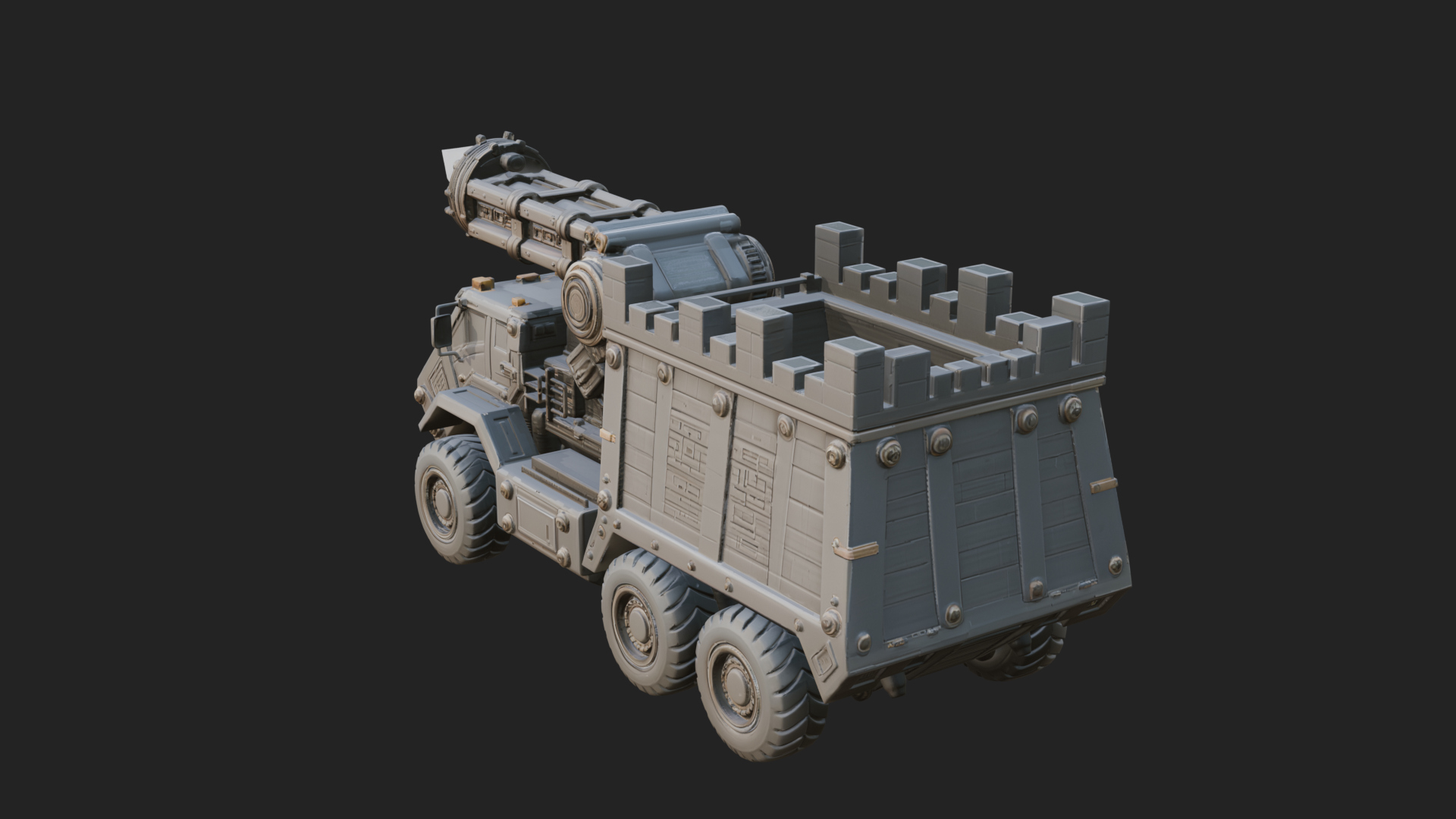 Armored Siege Truck Model Design 2 3D Print Model 3D Model