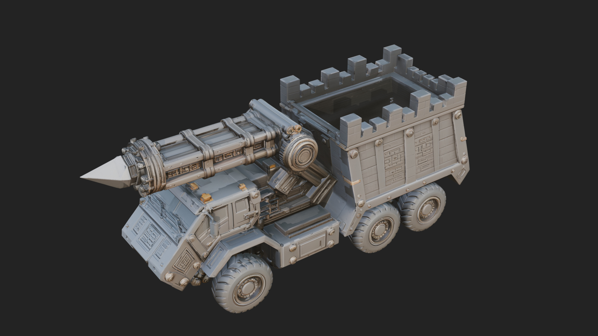 Armored Siege Truck Model Design 2 3D Print Model 3D Model