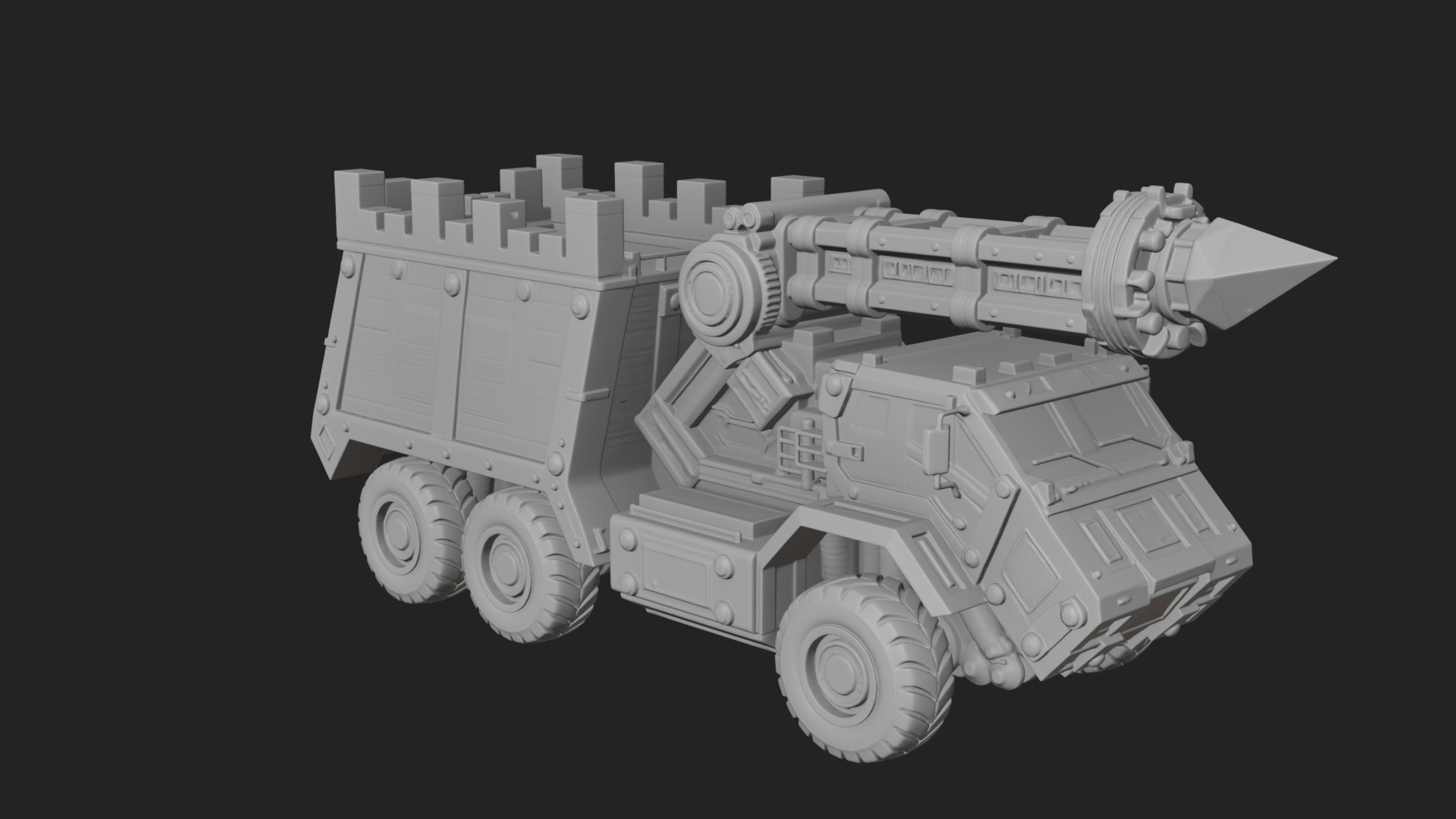 Armored Siege Truck Model Design 2 3D Print Model 3D Model