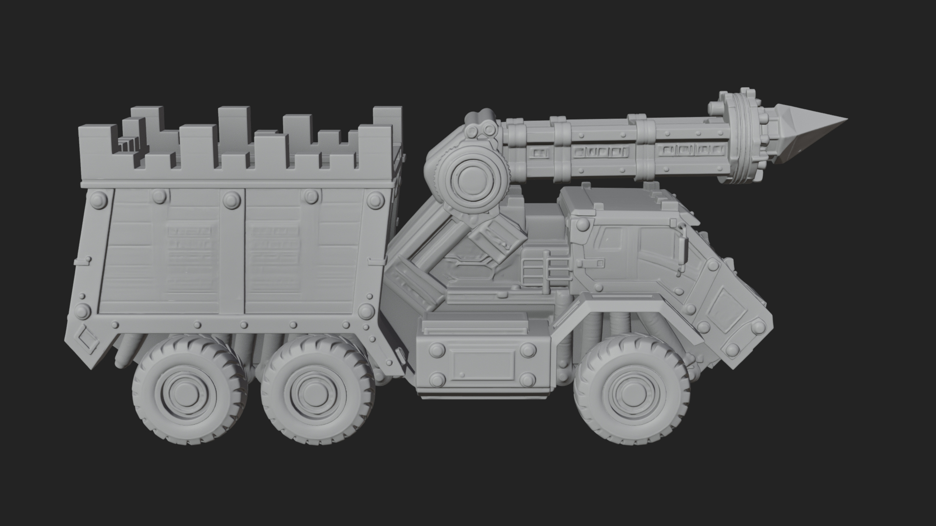 Armored Siege Truck Model Design 2 3D Print Model 3D Model