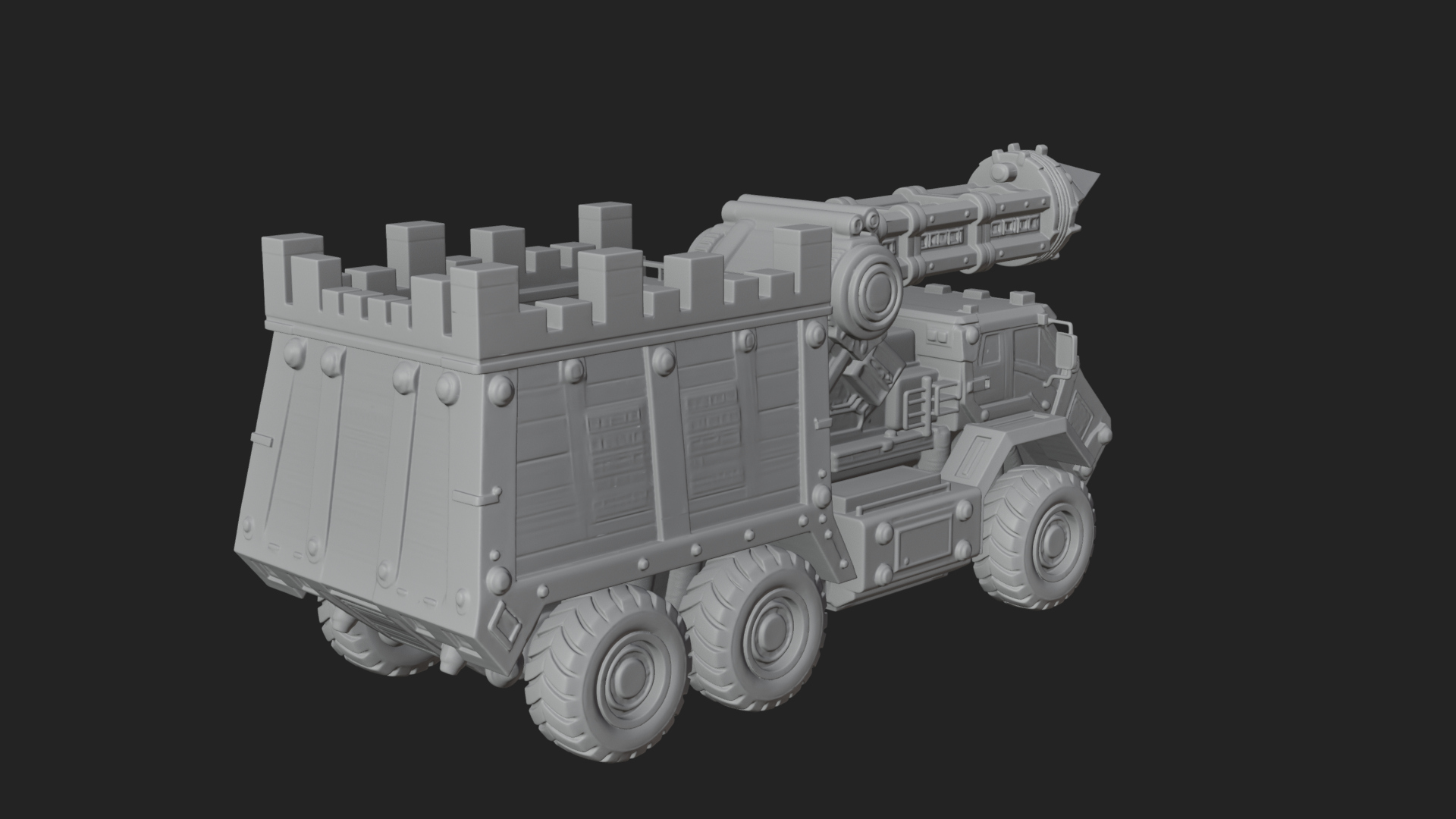 Armored Siege Truck Model Design 2 3D Print Model 3D Model