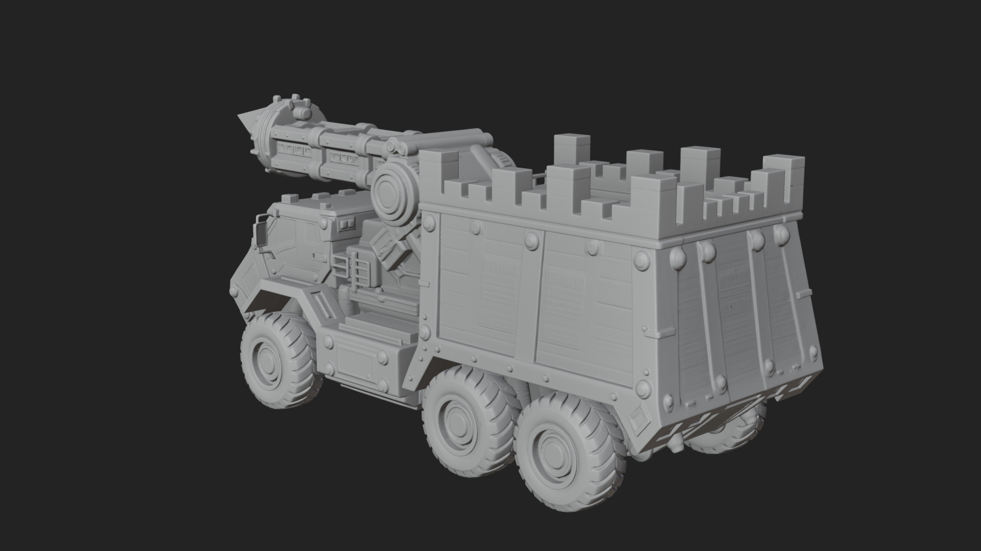 Armored Siege Truck Model Design 2 3D Print Model 3D Model