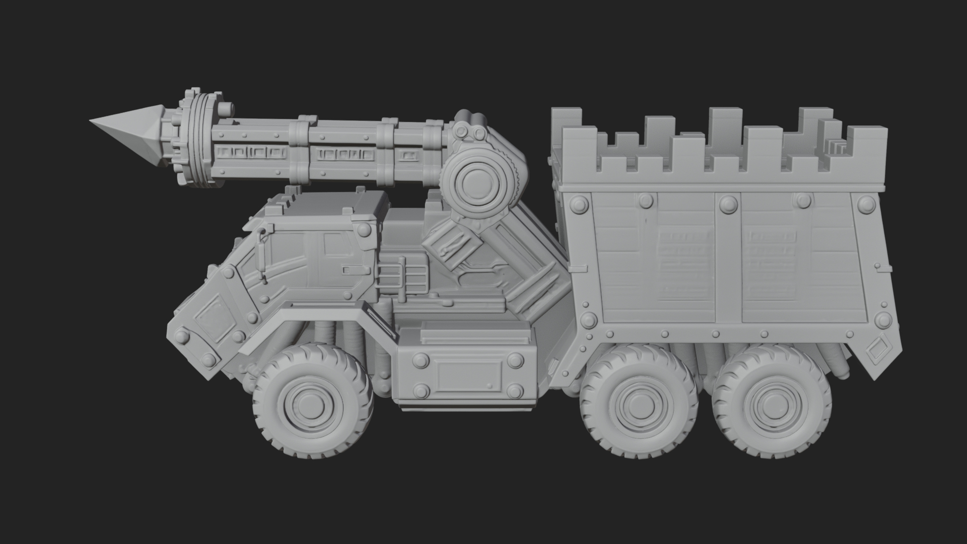 Armored Siege Truck Model Design 2 3D Print Model 3D Model