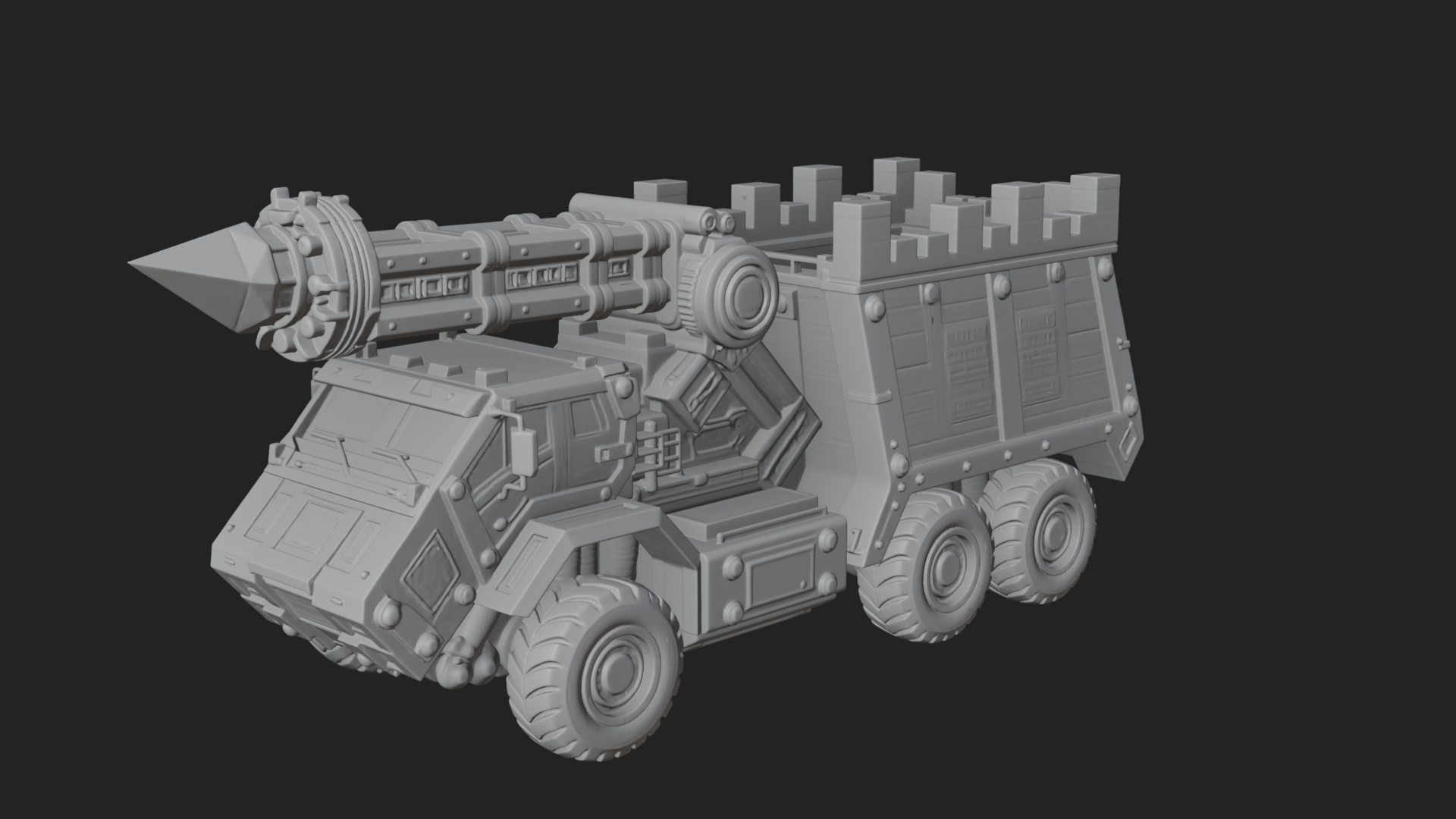 Armored Siege Truck Model Design 2 3D Print Model 3D Model