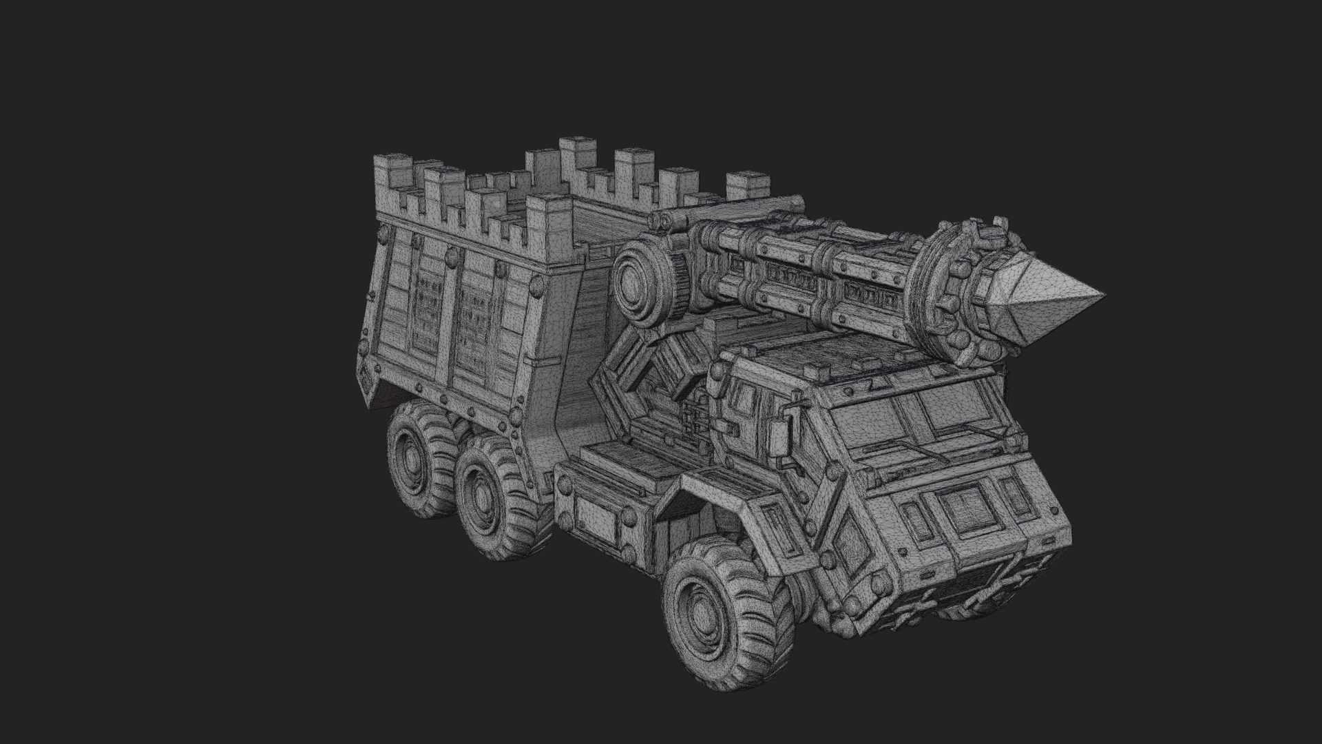 Armored Siege Truck Model Design 2 3D Print Model 3D Model
